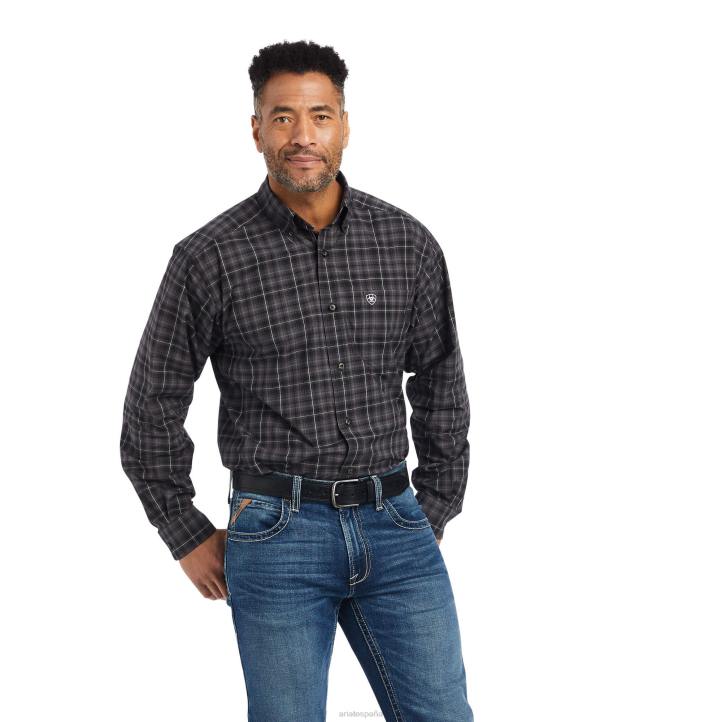 camisa ajustada elástica pro series wilder Ariat hombres negro tapas 044J1023