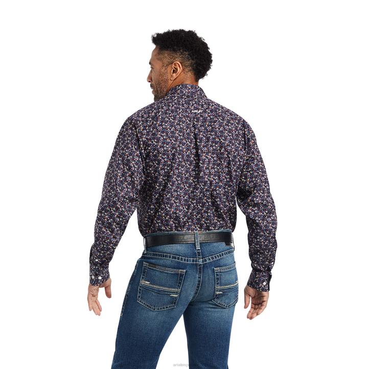 camisa ajustada elliott sin arrugas Ariat hombres negro tapas 044J1104