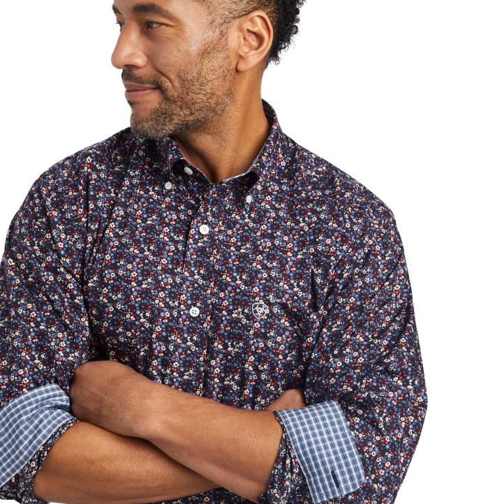 camisa ajustada elliott sin arrugas Ariat hombres negro tapas 044J1104