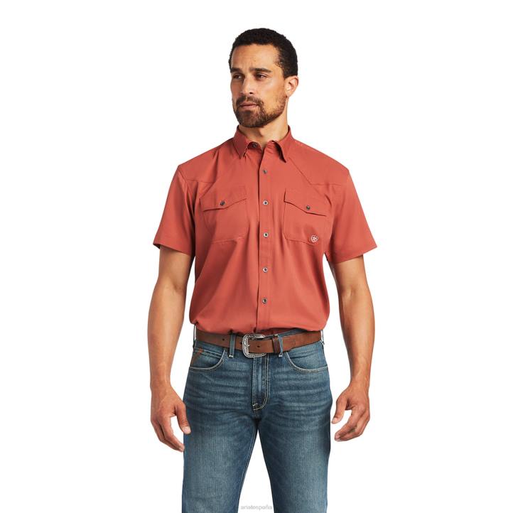 camisa ajustada estilo western venttek Ariat hombres Marsala tapas 044J1242