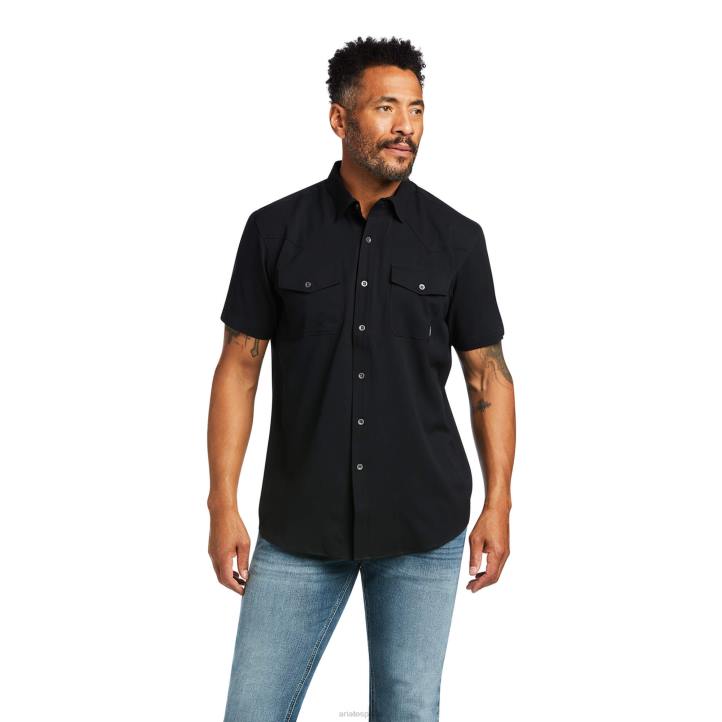 camisa ajustada estilo western venttek Ariat hombres negro tapas 044J990
