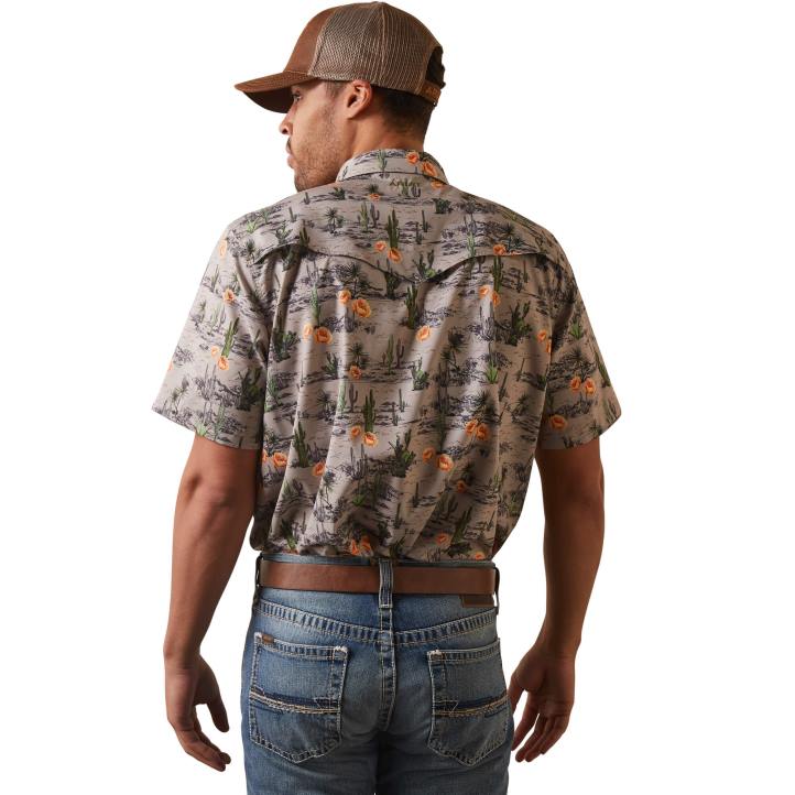 camisa ajustada estilo western venttek Ariat hombres paloma paisaje del desierto tapas 044J1143