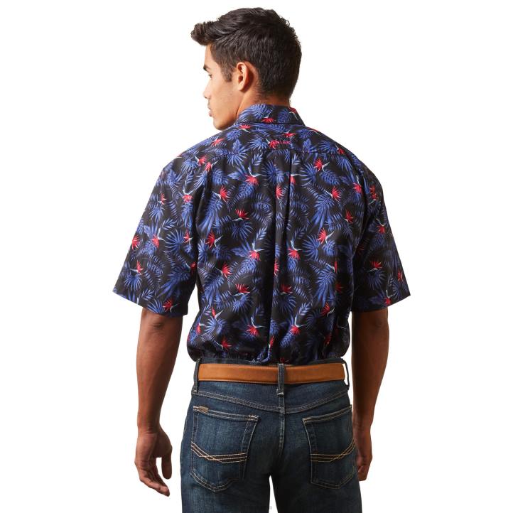 camisa ajustada ike Ariat hombres negro tapas 044J1348