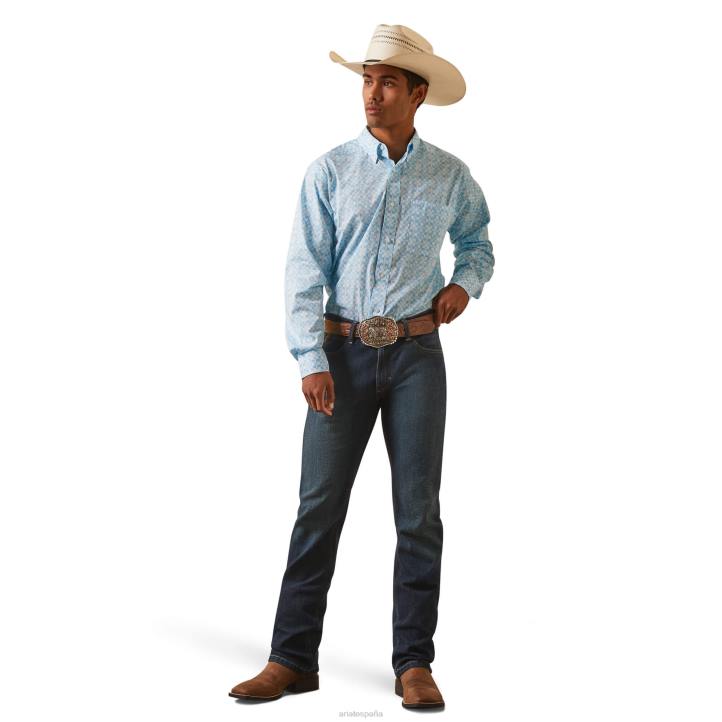 camisa ajustada iziah Ariat hombres blanco tapas 044J1347