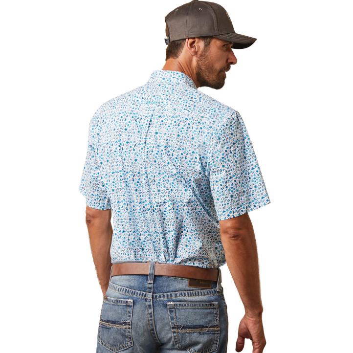 camisa ajustada kyle Ariat hombres blanco tapas 044J1084