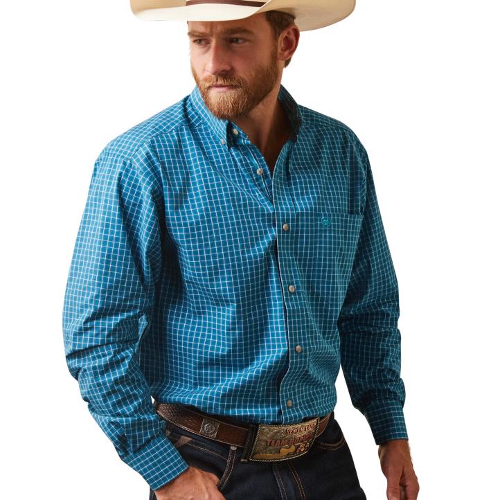 camisa ajustada kyzer pro series Ariat hombres azul de lyon tapas 044J1105