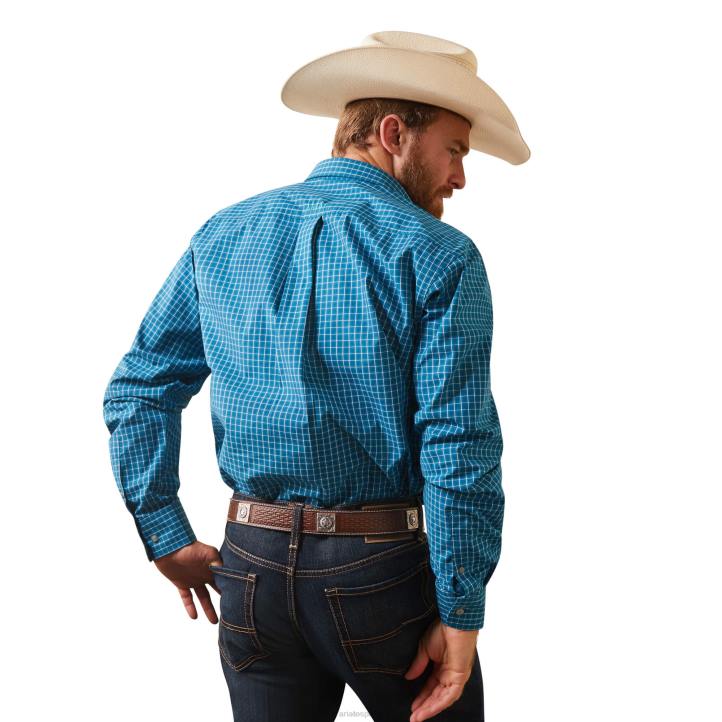 camisa ajustada kyzer pro series Ariat hombres azul de lyon tapas 044J1105