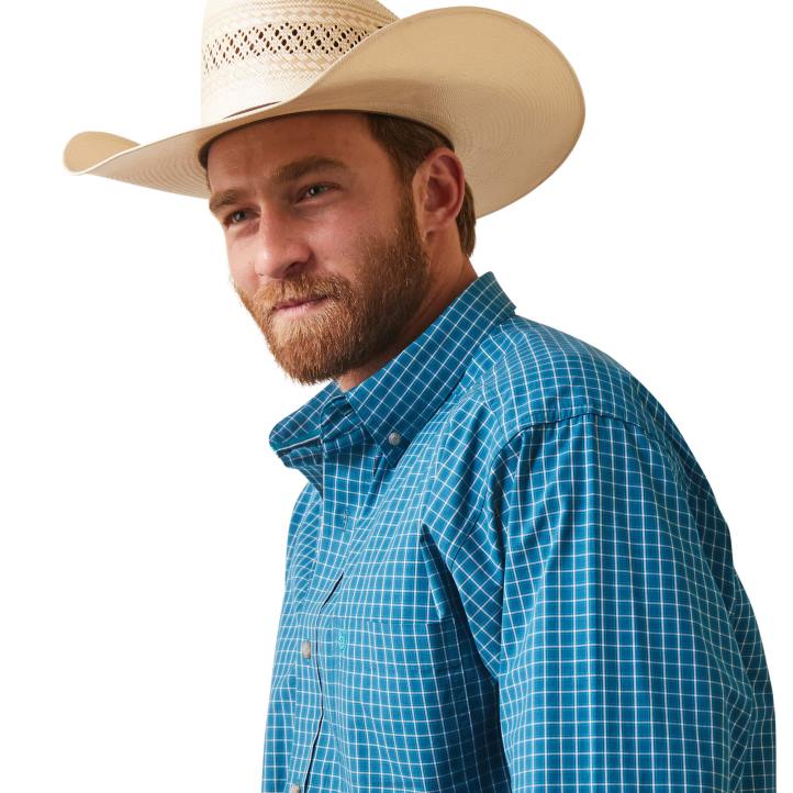 camisa ajustada kyzer pro series Ariat hombres azul de lyon tapas 044J1105