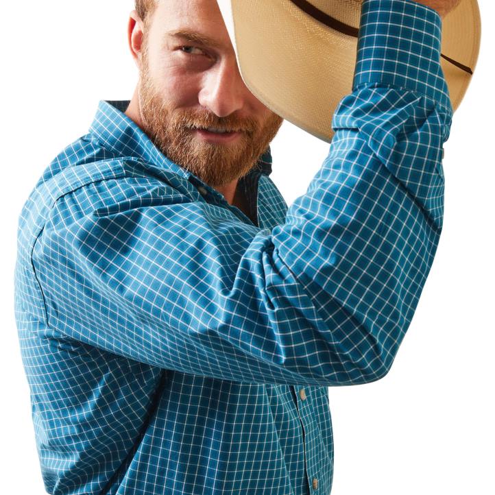 camisa ajustada kyzer pro series Ariat hombres azul de lyon tapas 044J1105