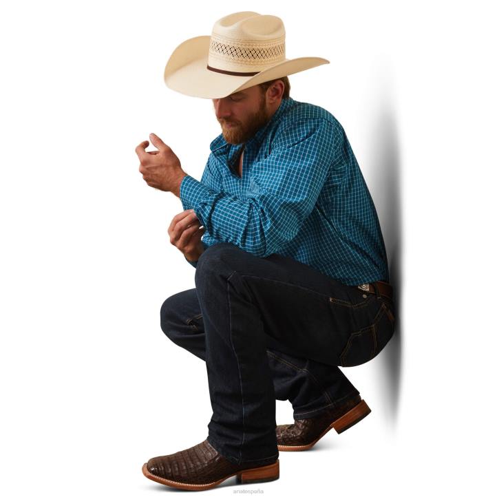 camisa ajustada kyzer pro series Ariat hombres azul de lyon tapas 044J1105