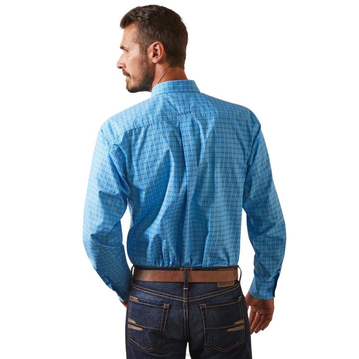 camisa ajustada lago Ariat hombres gruta azul tapas 044J1344