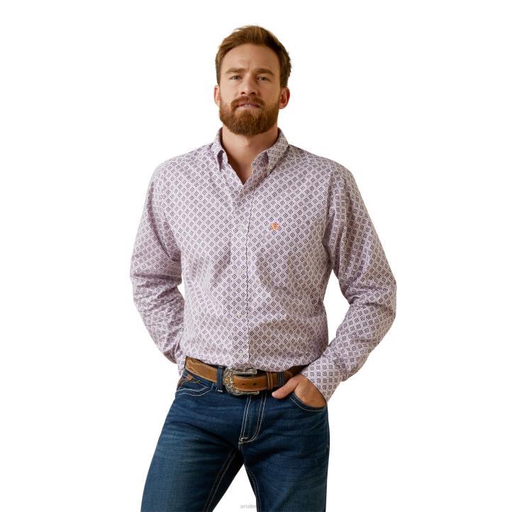 camisa ajustada merrick Ariat hombres lila tapas 044J1370