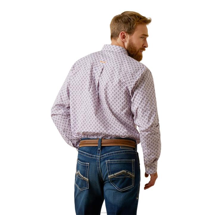 camisa ajustada merrick Ariat hombres lila tapas 044J1370