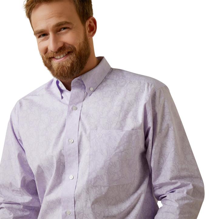 camisa ajustada murray Ariat hombres lila tapas 044J1367