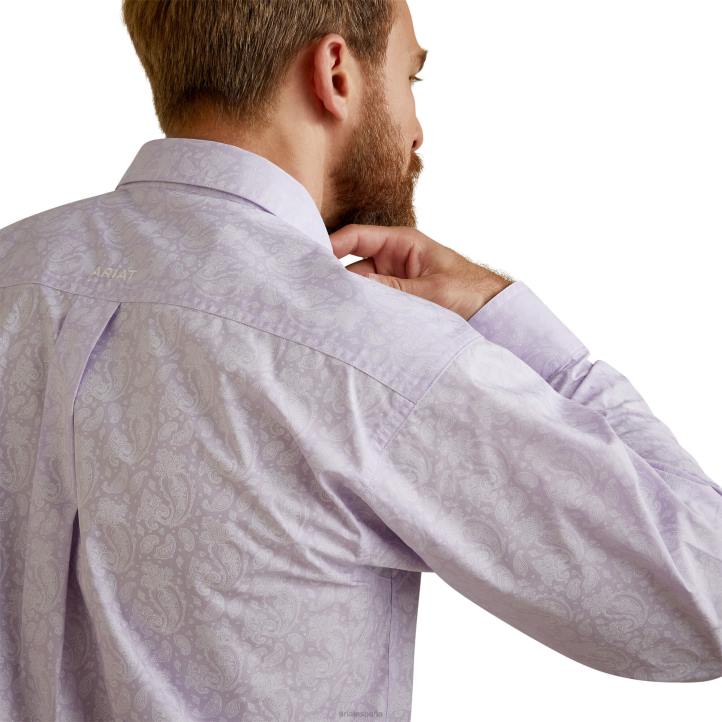 camisa ajustada murray Ariat hombres lila tapas 044J1367