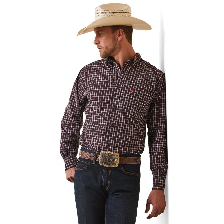 camisa ajustada pro series immanuel Ariat hombres negro tapas 044J991