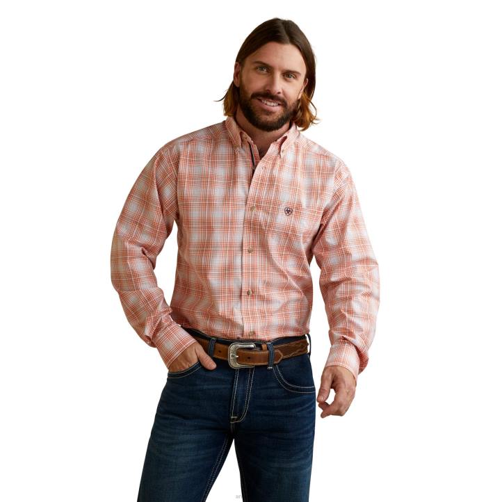 camisa ajustada pro series manning Ariat hombres naranja tapas 044J1377