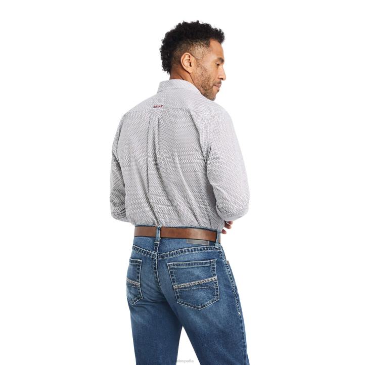 camisa ajustada warwick Ariat hombres blanco tapas 044J987