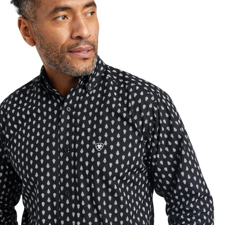 camisa ajustada washington Ariat hombres negro tapas 044J1237