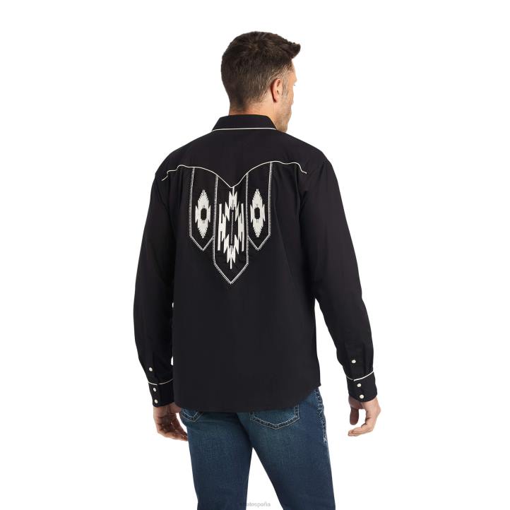 camisa chimayo retro Ariat hombres negro tapas 044J1097