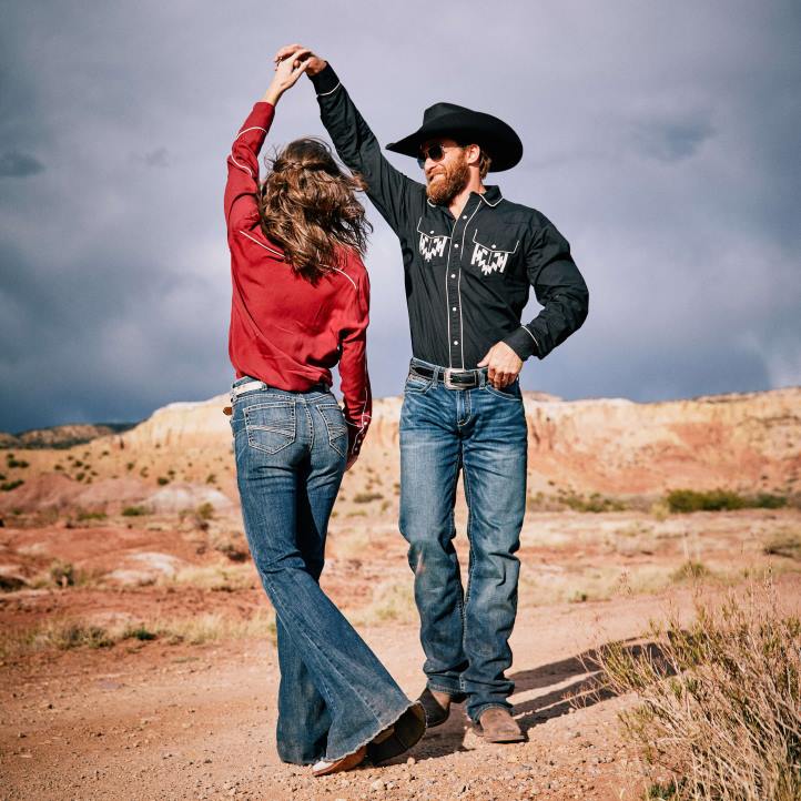 camisa chimayo retro Ariat hombres negro tapas 044J1097