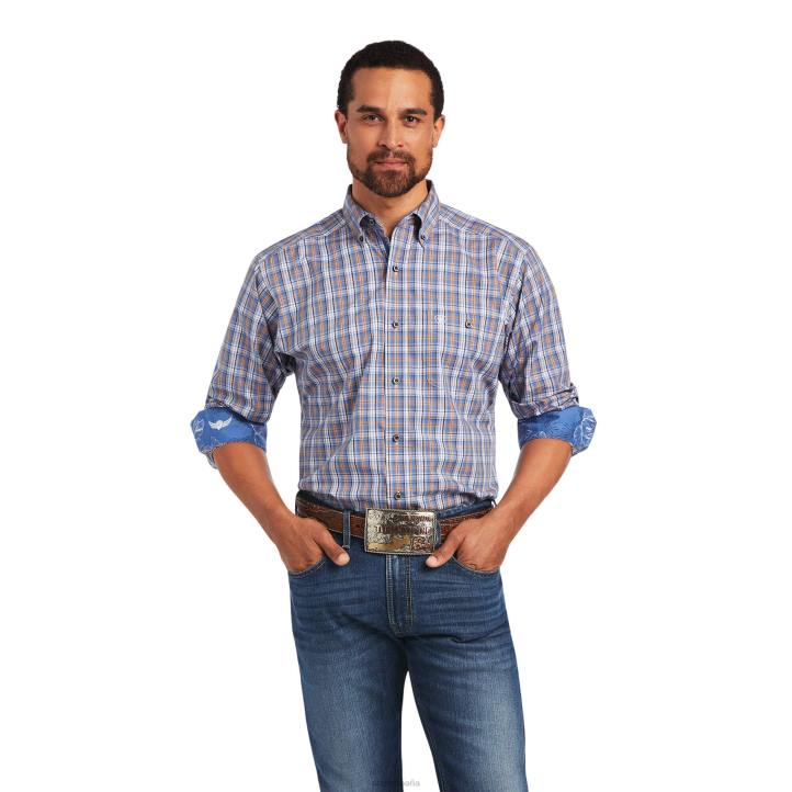 camisa de ajuste clásico elástica de agilidad implacable Ariat hombres azul baquelita tapas 044J1340