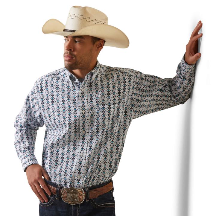 camisa de corte clásico de nolan Ariat hombres blanco tapas 044J1298