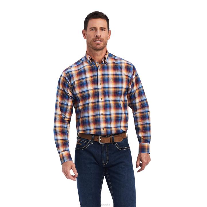 camisa de corte clásico elástica nigel pro series Ariat hombres azul egeo tapas 044J1270