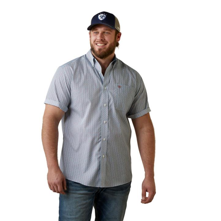 camisa de corte clásico eron sin arrugas Ariat hombres blanco tapas 044J1368