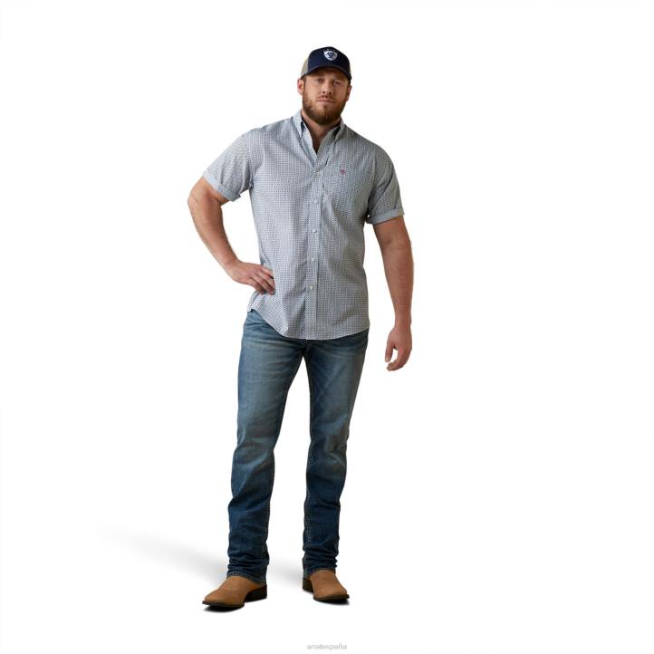 camisa de corte clásico eron sin arrugas Ariat hombres blanco tapas 044J1368