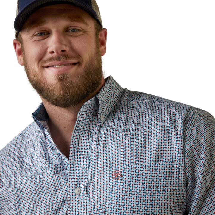 camisa de corte clásico eron sin arrugas Ariat hombres blanco tapas 044J1368