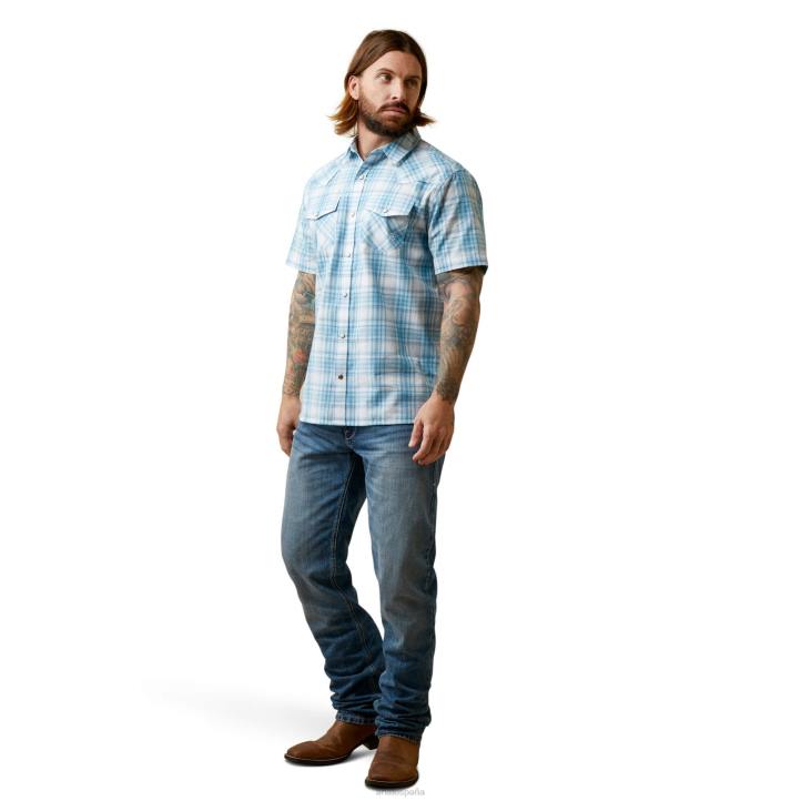 camisa de corte retro hanniston Ariat hombres espárragos blancos tapas 044J1380