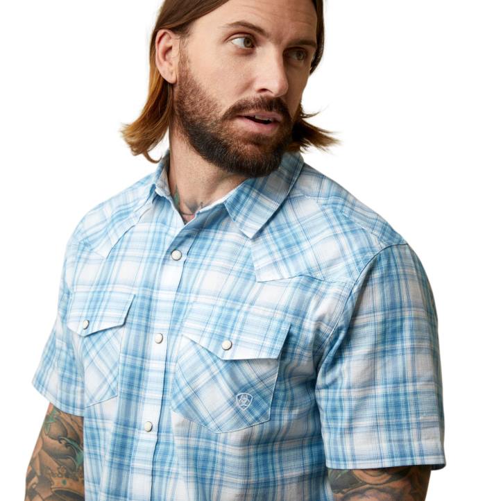 camisa de corte retro hanniston Ariat hombres espárragos blancos tapas 044J1380