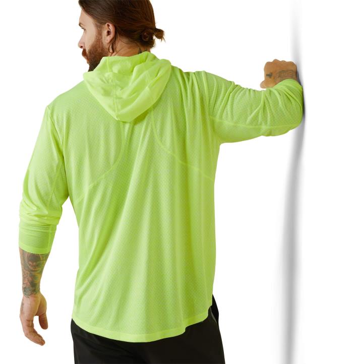 camisa de sol con capucha Rebar Evolution Ariat hombres amarillo de seguridad tapas 044J842