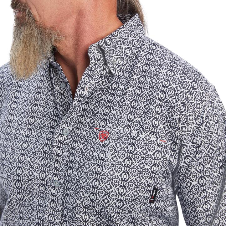 camisa de trabajo fr griffey durastretch Ariat hombres impresión en blanco y negro tapas 044J1233