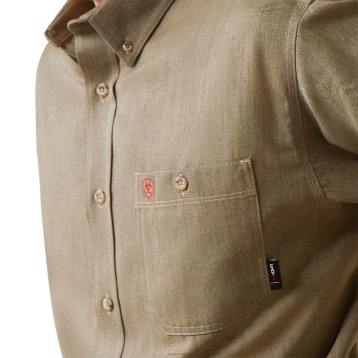 camisa de trabajo inherente fr air Ariat hombres brezo caqui tapas 044J1327