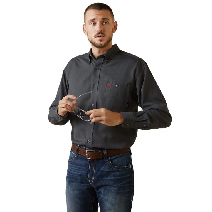 camisa de trabajo inherente fr air Ariat hombres brezo de carbón tapas 044J1320