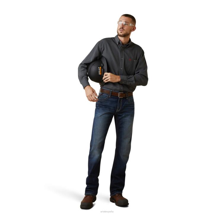camisa de trabajo inherente fr air Ariat hombres brezo de carbón tapas 044J1320