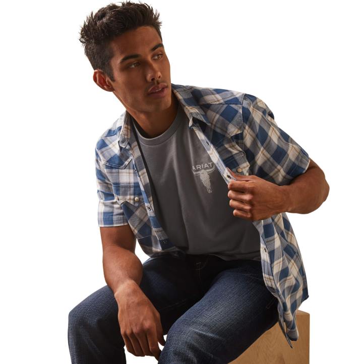 camisa hummer retro fit Ariat hombres ceniza tapas 044J1103