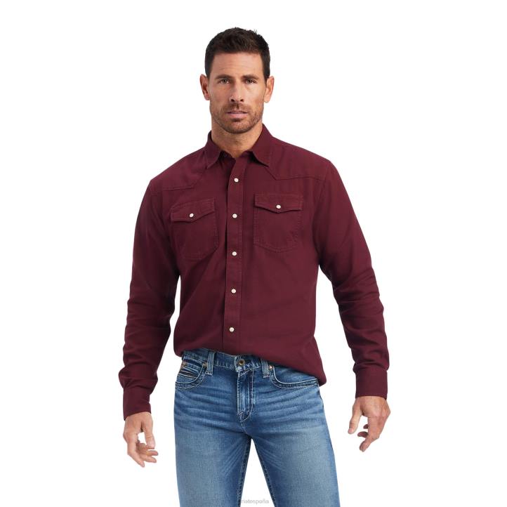 camisa julington retro fit Ariat hombres chocolate tapas 044J1117