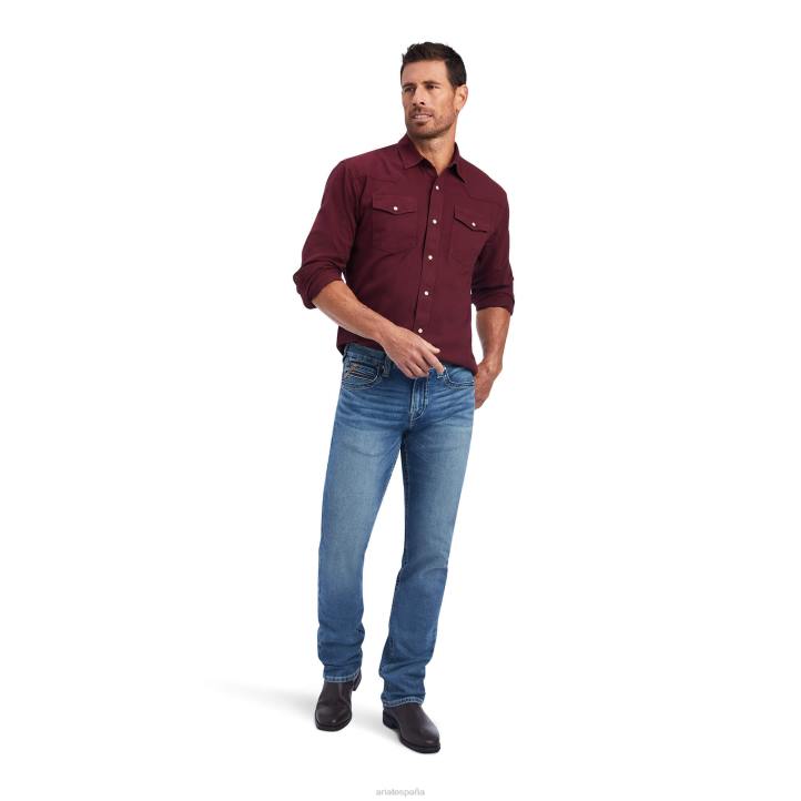 camisa julington retro fit Ariat hombres chocolate tapas 044J1117