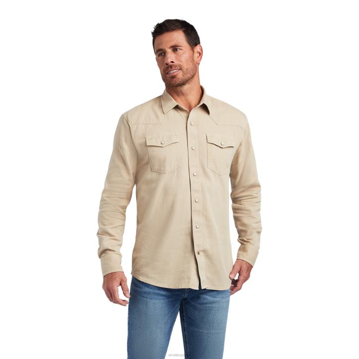 camisa julington retro fit Ariat hombres pimienta blanca tapas 044J1034
