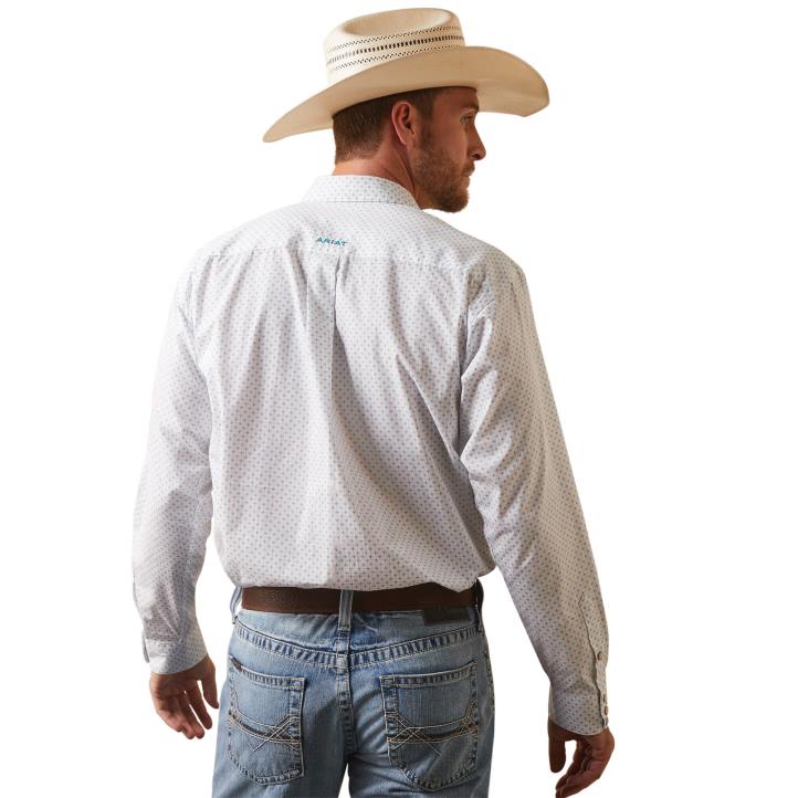 camisa kaine de corte clásico Ariat hombres blanco tapas 044J1357