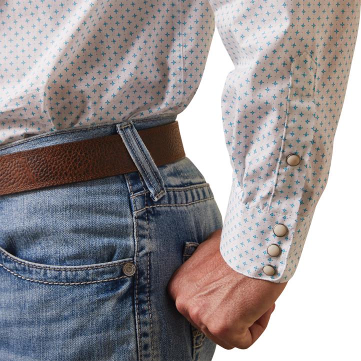 camisa kaine de corte clásico Ariat hombres blanco tapas 044J1357