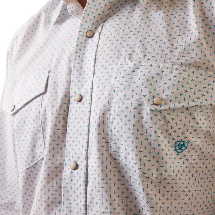 camisa kaine de corte clásico Ariat hombres blanco tapas 044J1357
