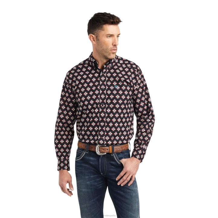 camisa kasey de corte clásico Ariat hombres negro tapas 044J1036