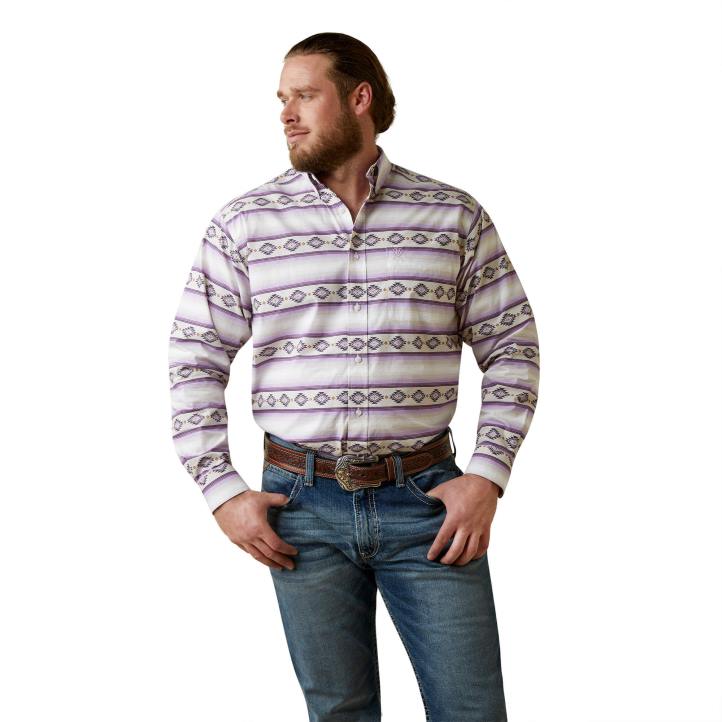 camisa marlon de corte clásico Ariat hombres gris ostra tapas 044J1379