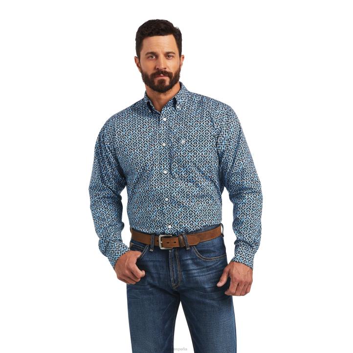 camisa miguel de corte clásico Ariat hombres azul brillante tapas 044J1052