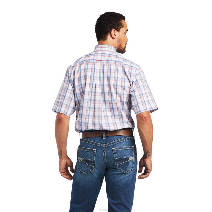 camisa nasir de ajuste clásico sin arrugas Ariat hombres blanco tapas 044J956