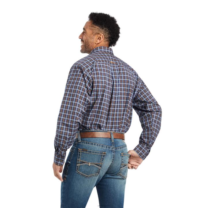 camisa pro series giacomo elástica de ajuste clásico Ariat hombres finca azul tapas 044J1153